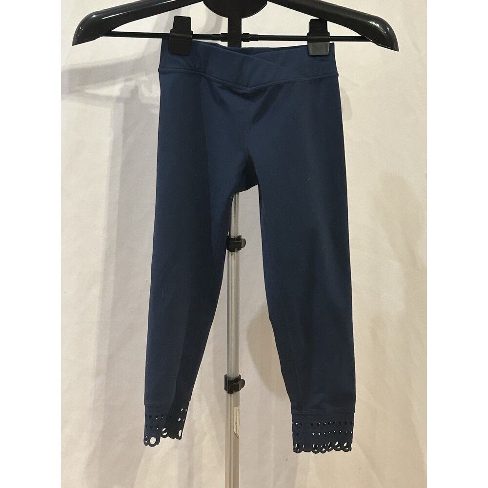 Zella Girls size 8/10 Blue Capri Laser Cutout Leggings